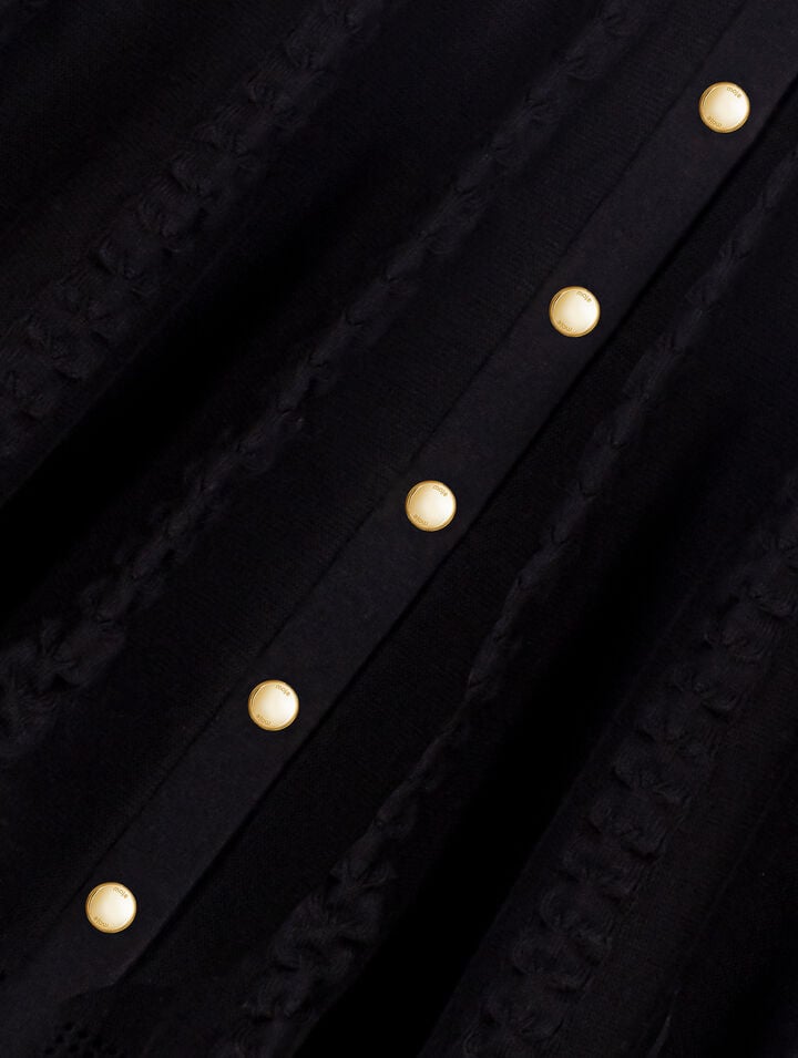 Short knit dress with buttons