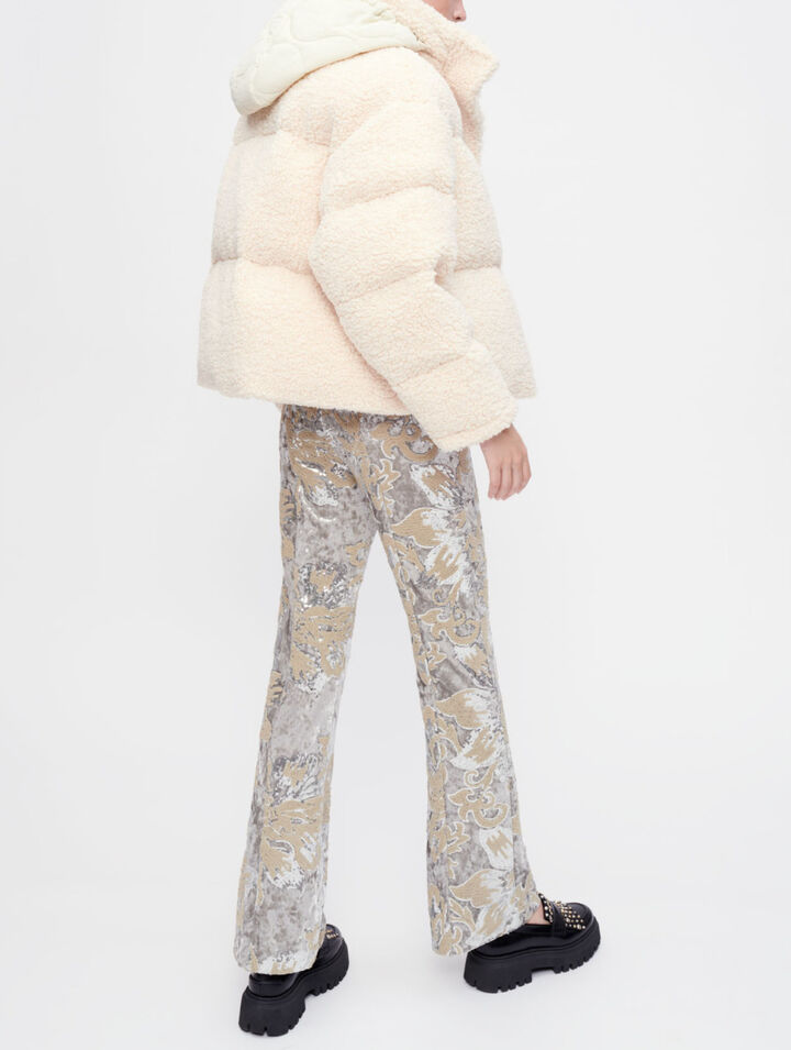 Sequin-embroidered velvet pants