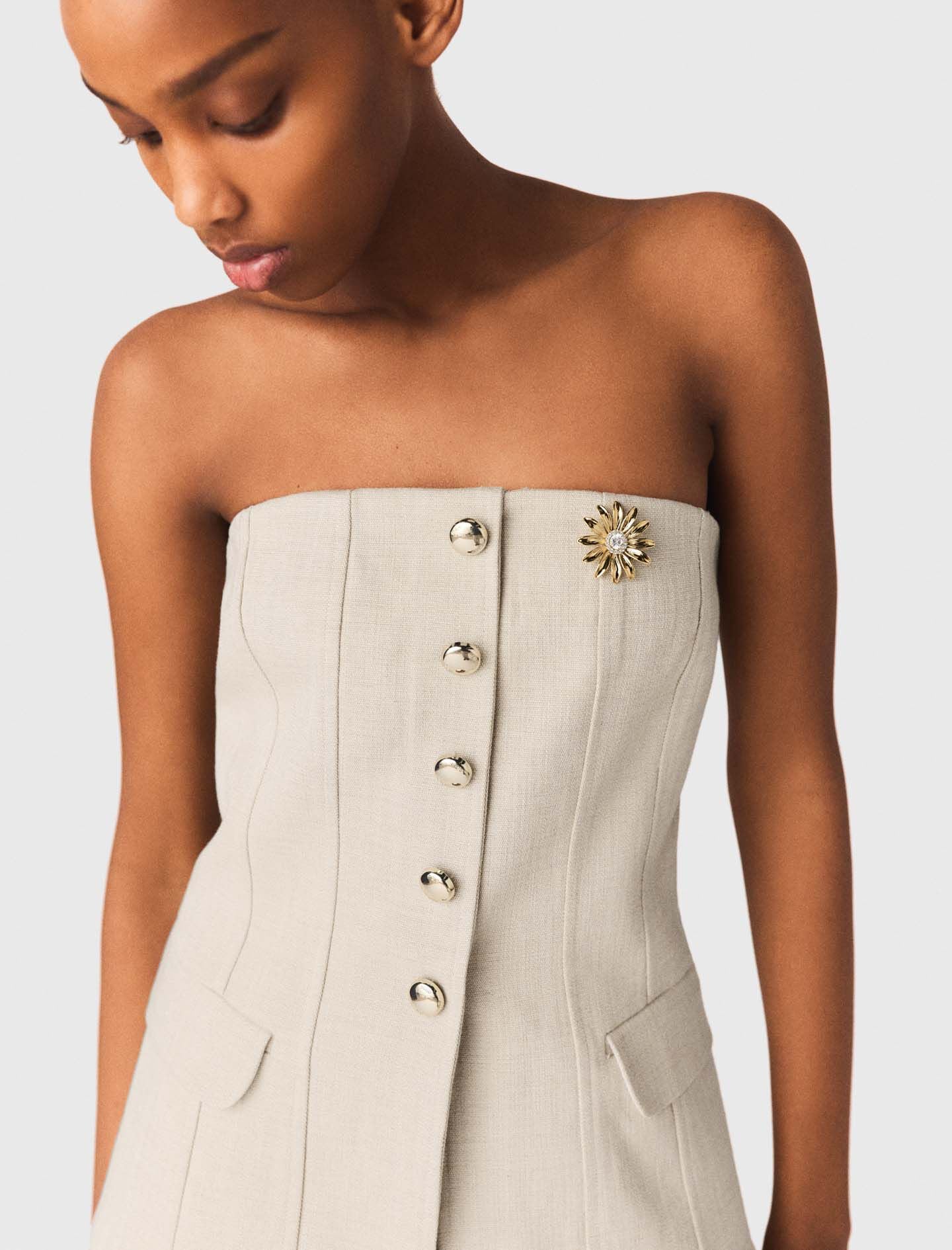 Tailored bustier top Beige for Women | Maje