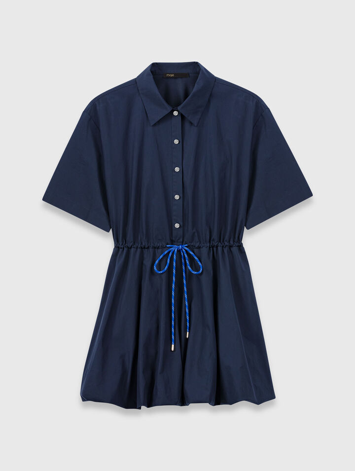 Short-sleeved cotton bubble dress