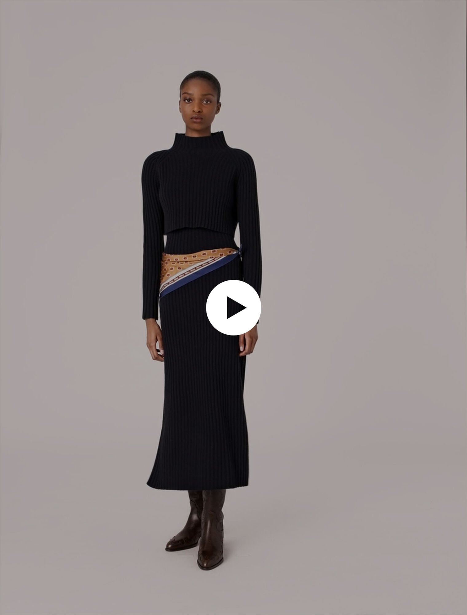 Knit dress with removable jumper