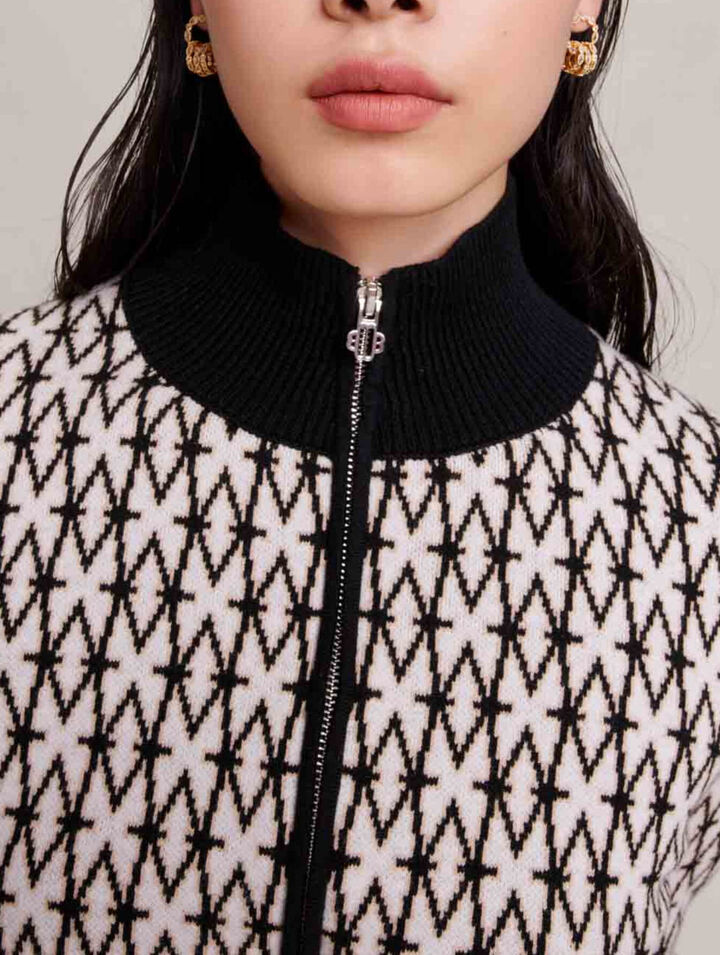 Monogrammed knit cardigan