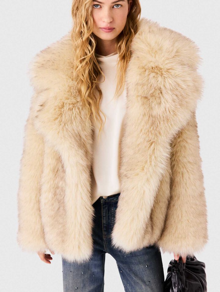 Oversized faux fur coat