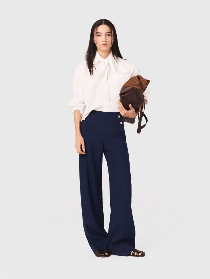 Linen-blend sailor trousers