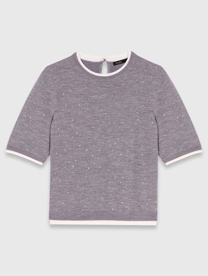 100% wool jumper with rhinestones