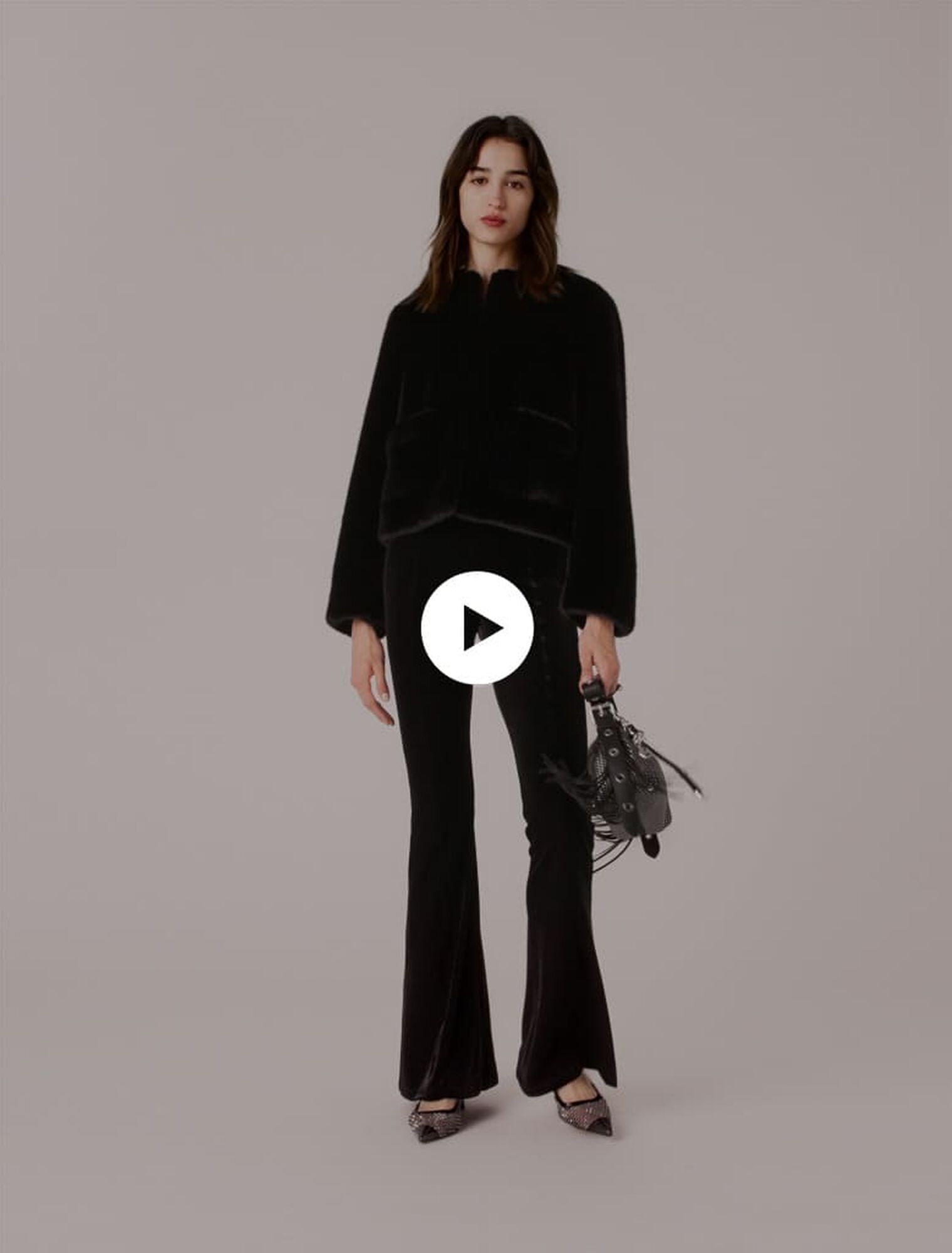 Stretch velour trousers
