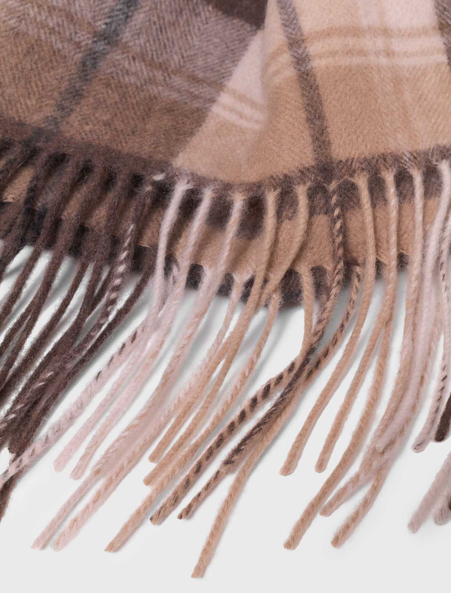 Wool check scarf