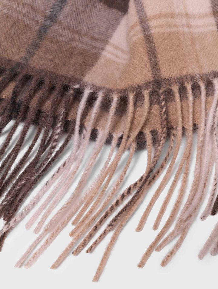 Wool check scarf