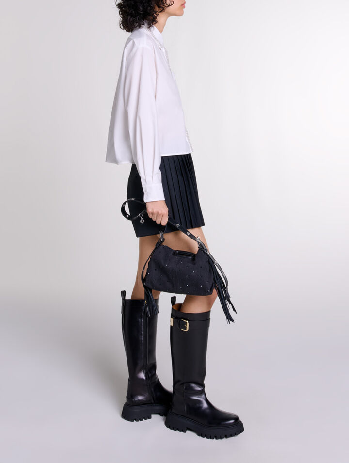 Beaded cropped shirt