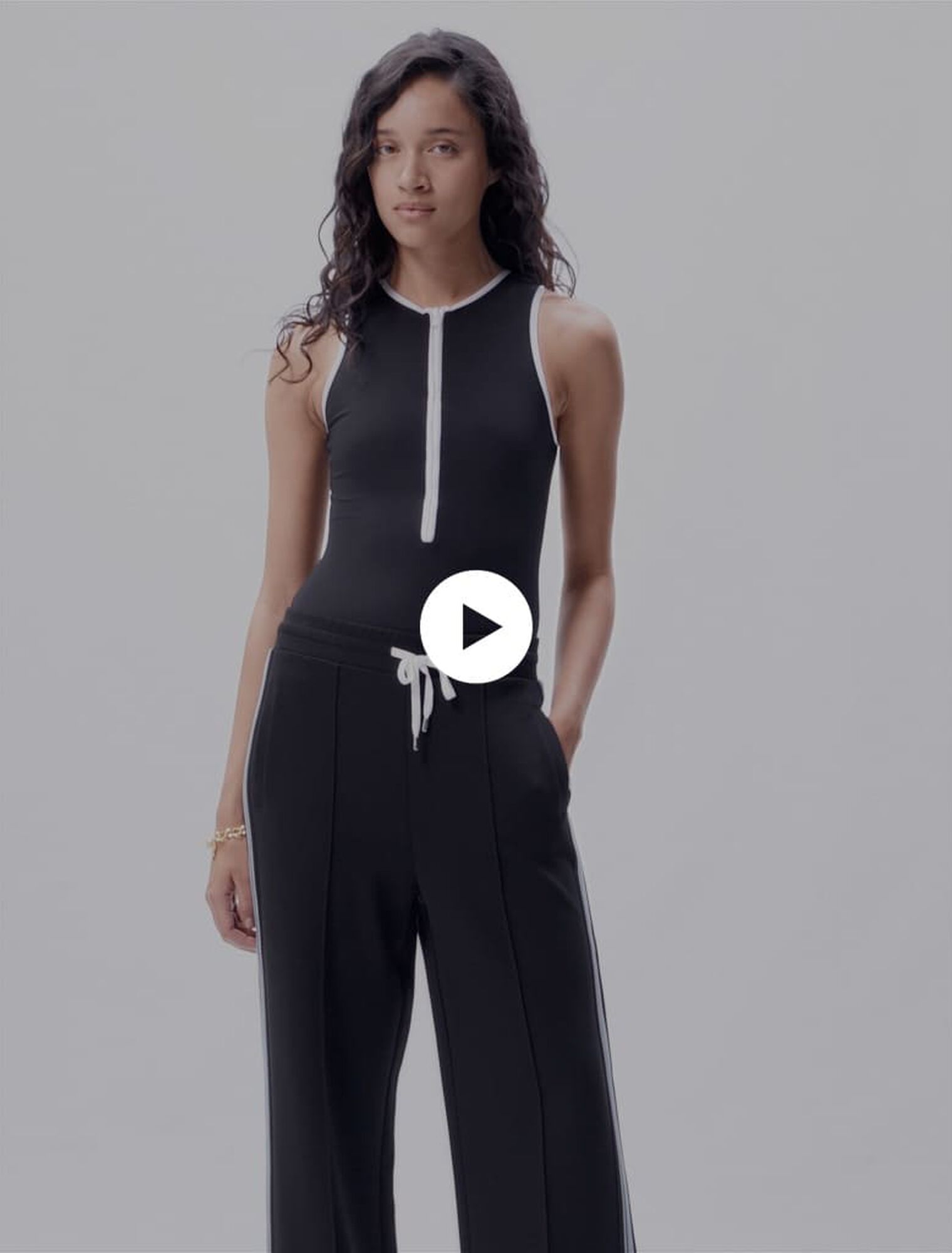 Wide-leg striped jogging bottoms