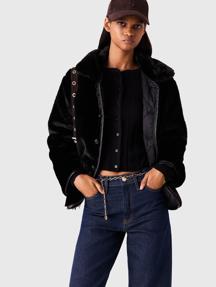 Reversible sequin puffer jacket