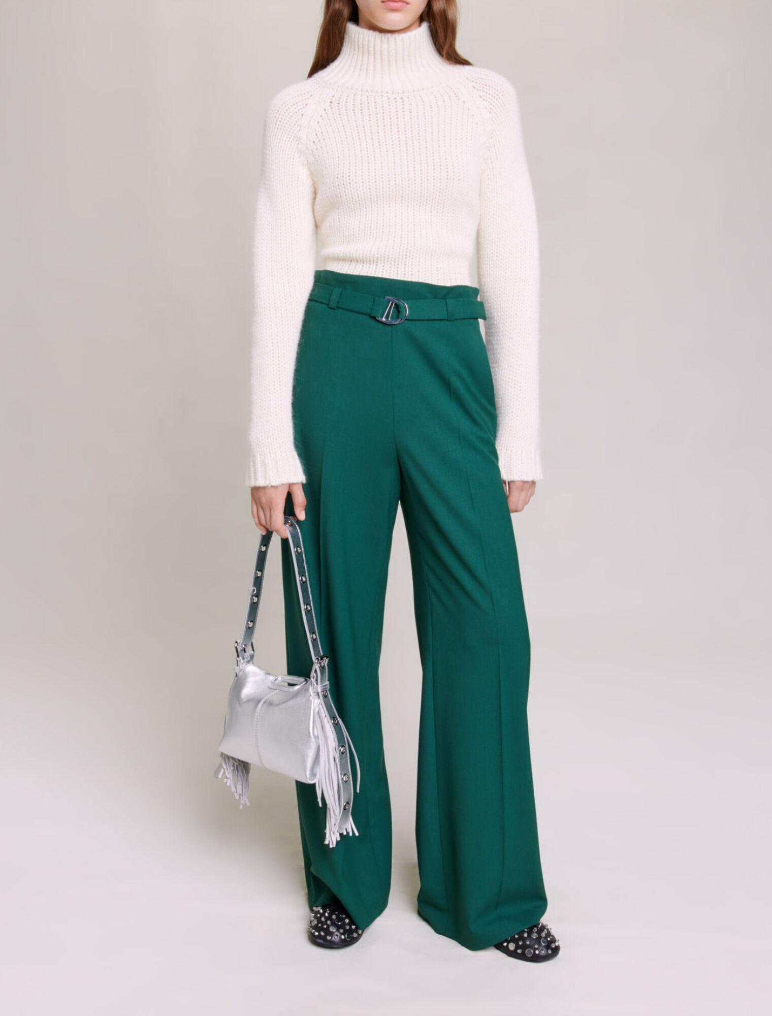Wide-leg suit trousers