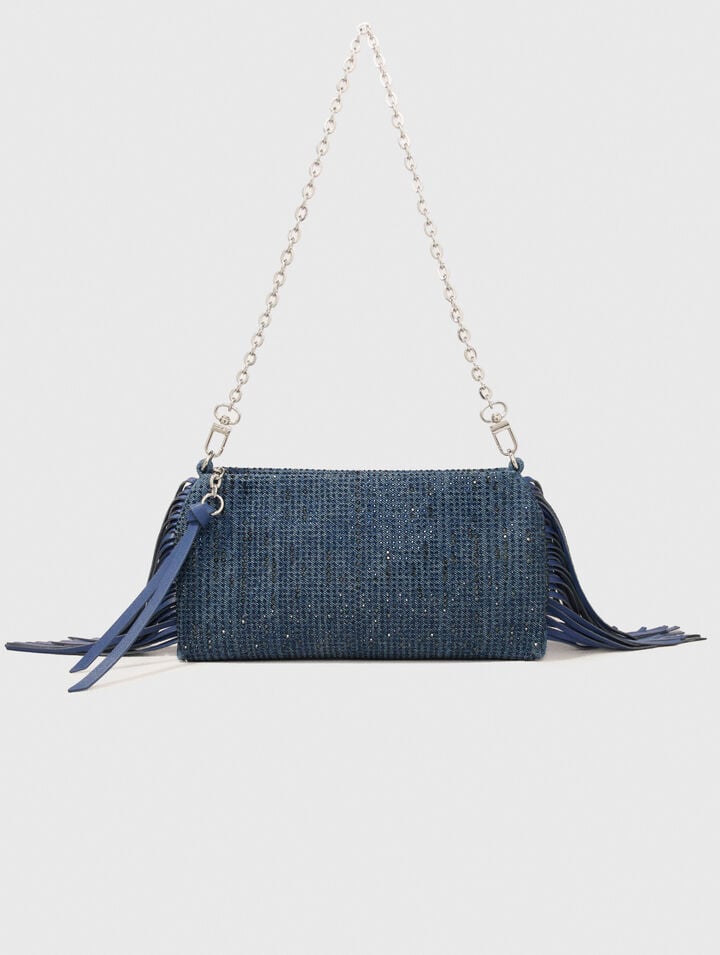 Miss M Pouch denim clutch bag