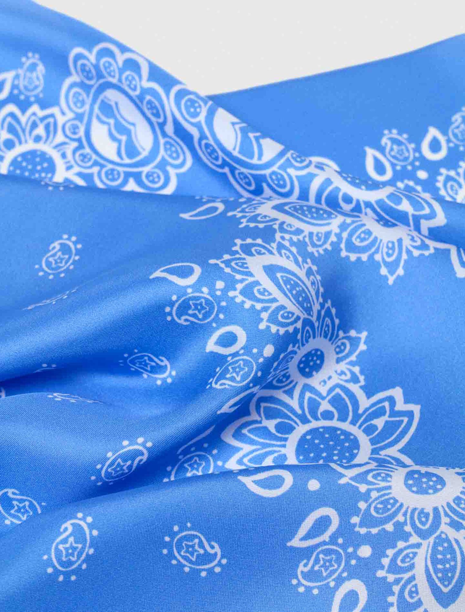 Bandana print silk scarf