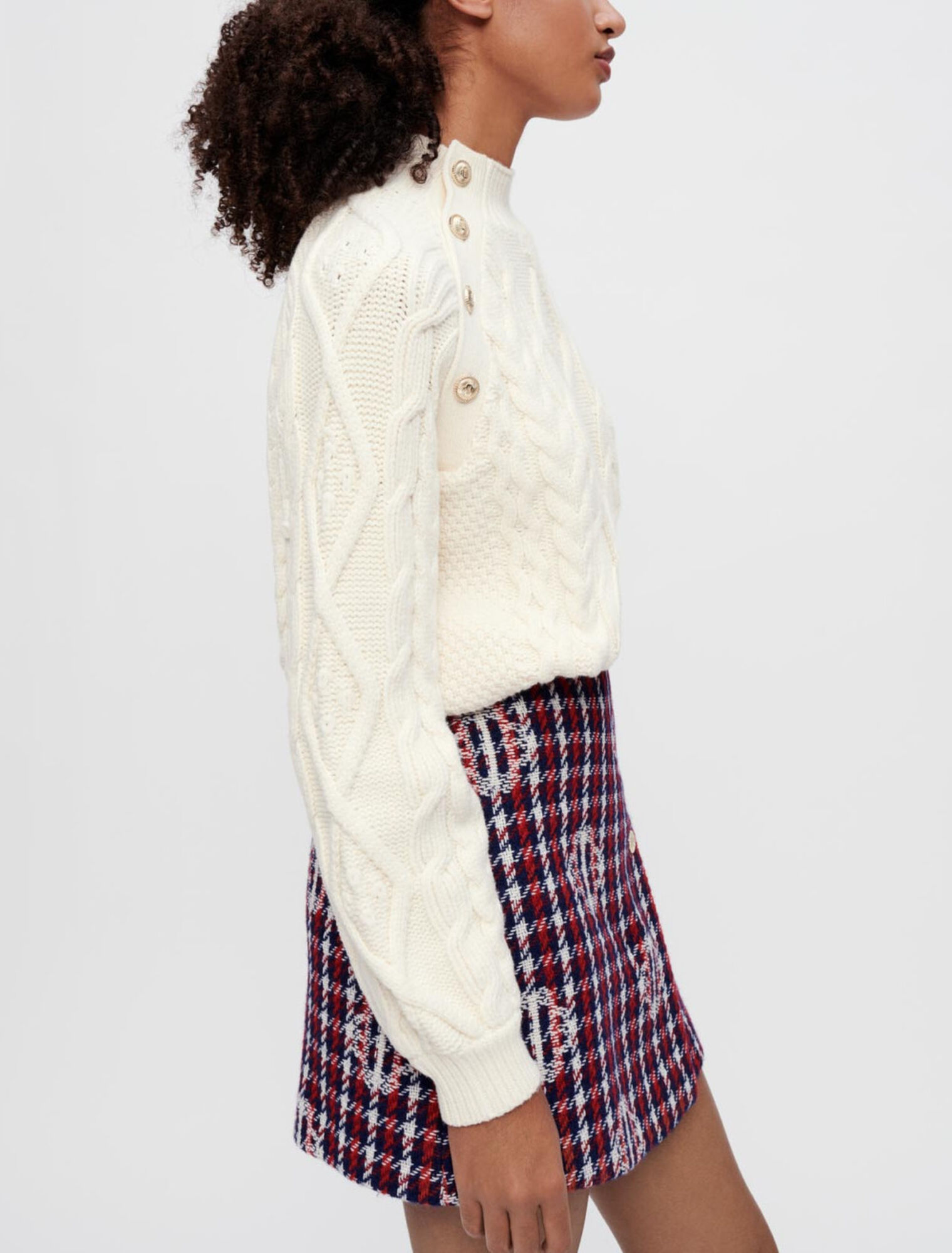 Clover plaid jacquard skirt