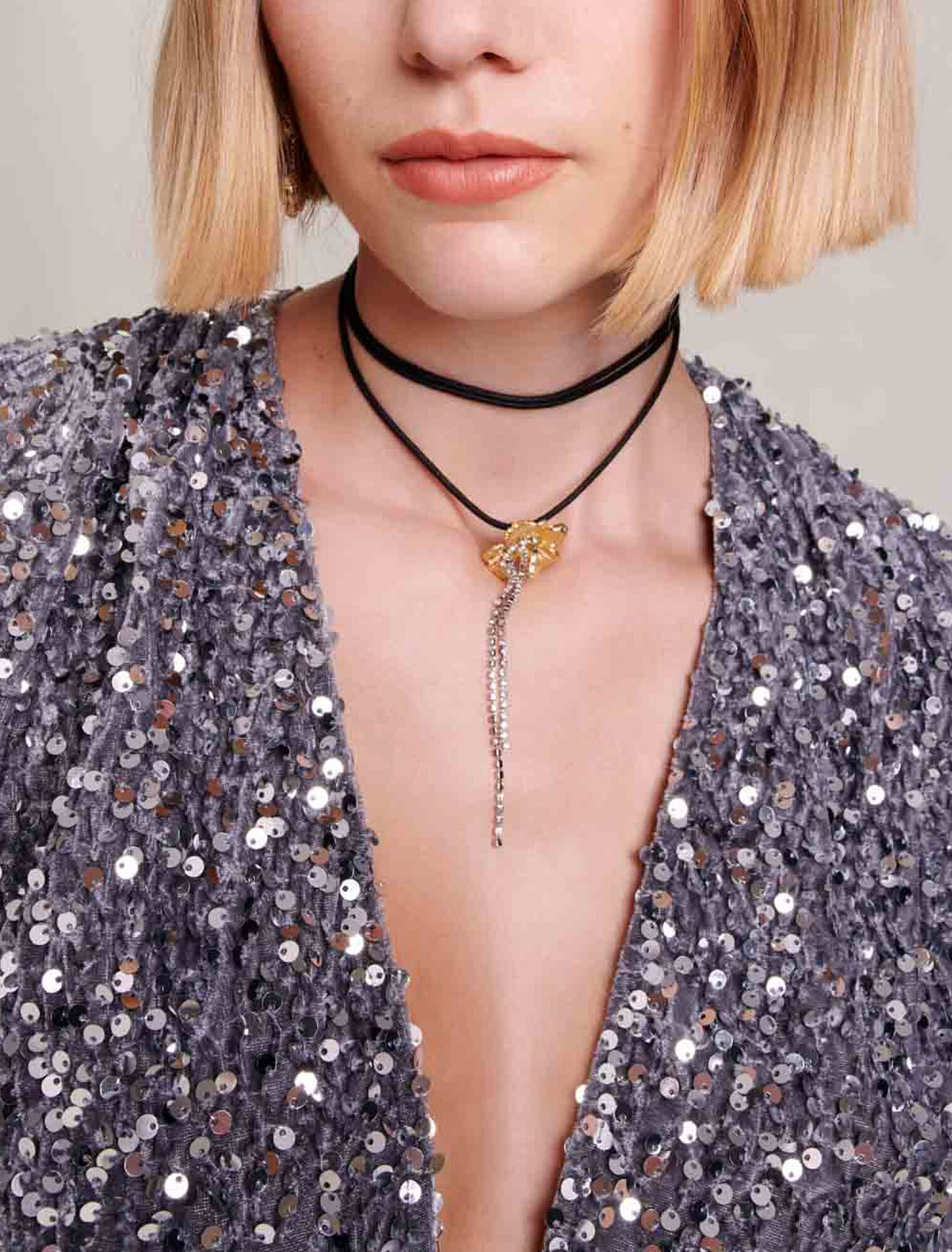 Sequinned velvet dress