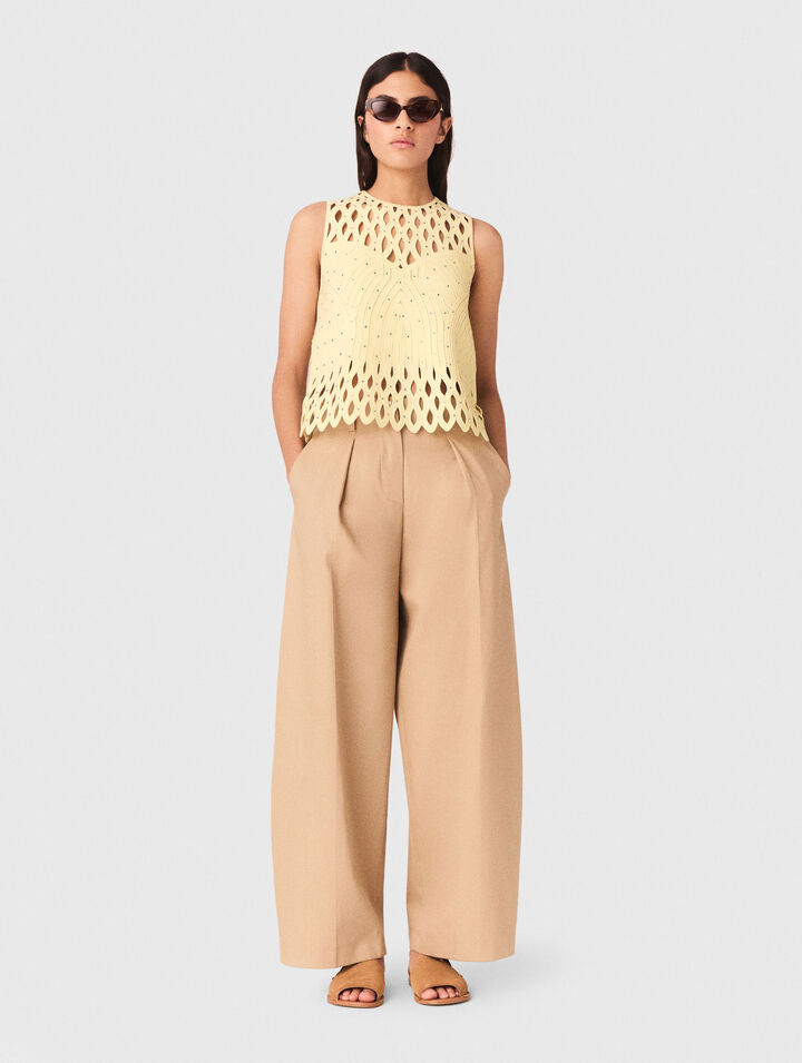 Crochet rhinestone top