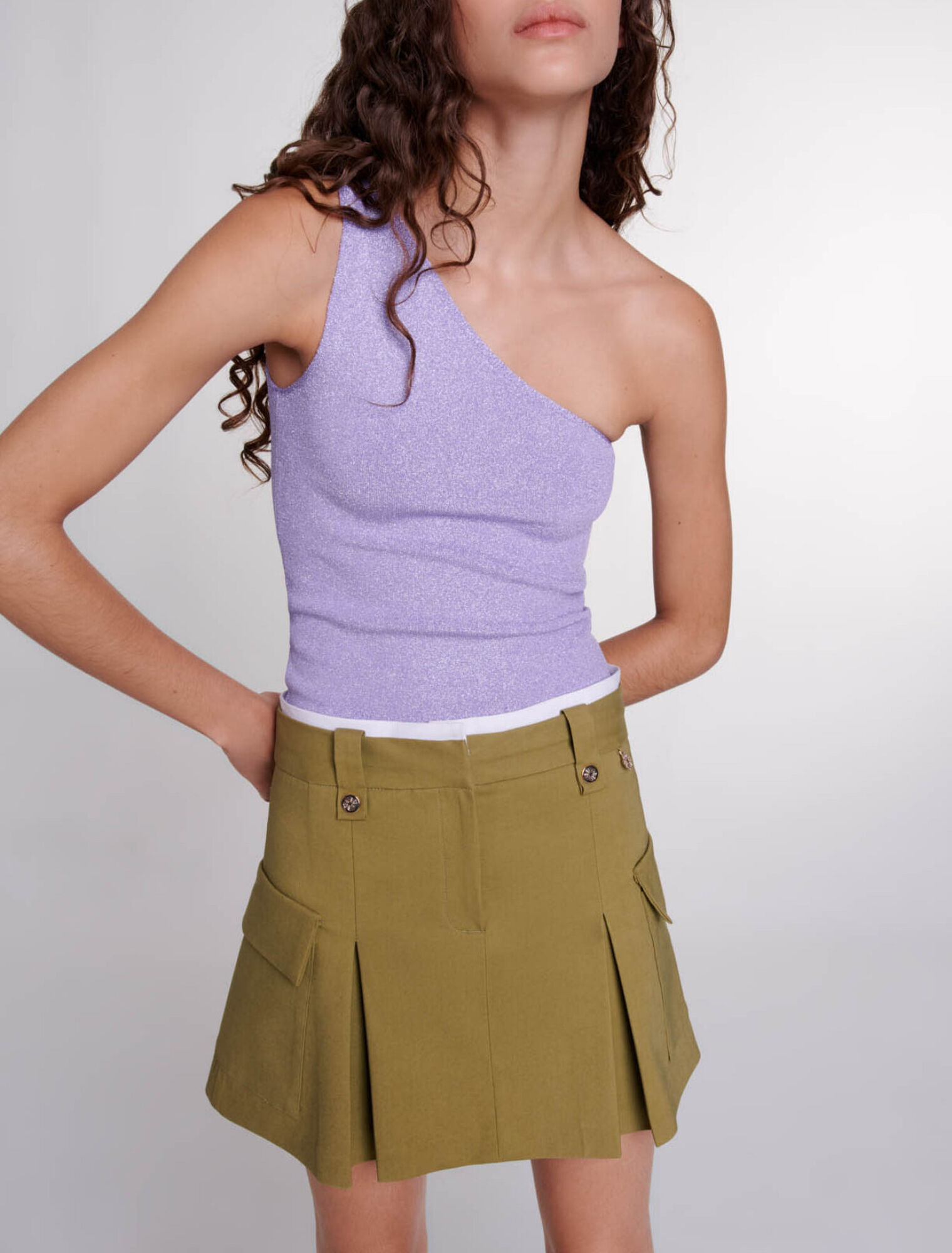 Pleated mini skirt