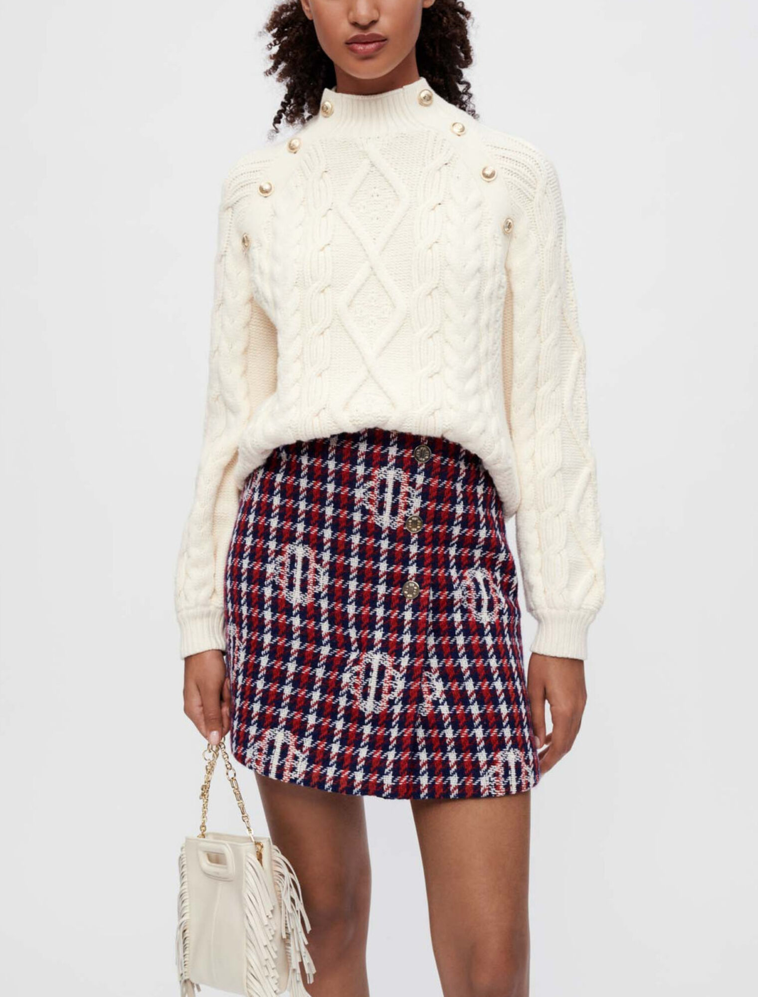 Clover plaid jacquard skirt