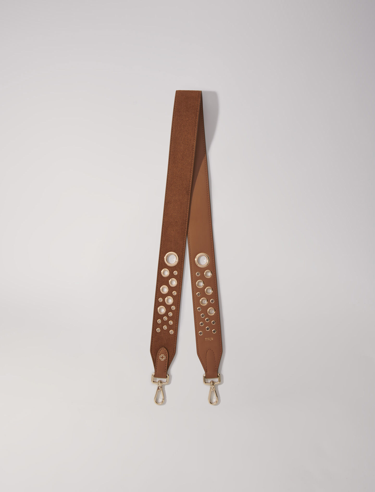 Suede shoulder strap with studs Shoulder strap Maje