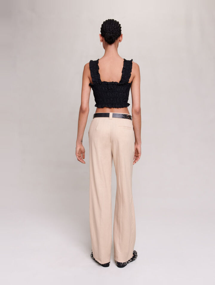 Smocked cropped top
