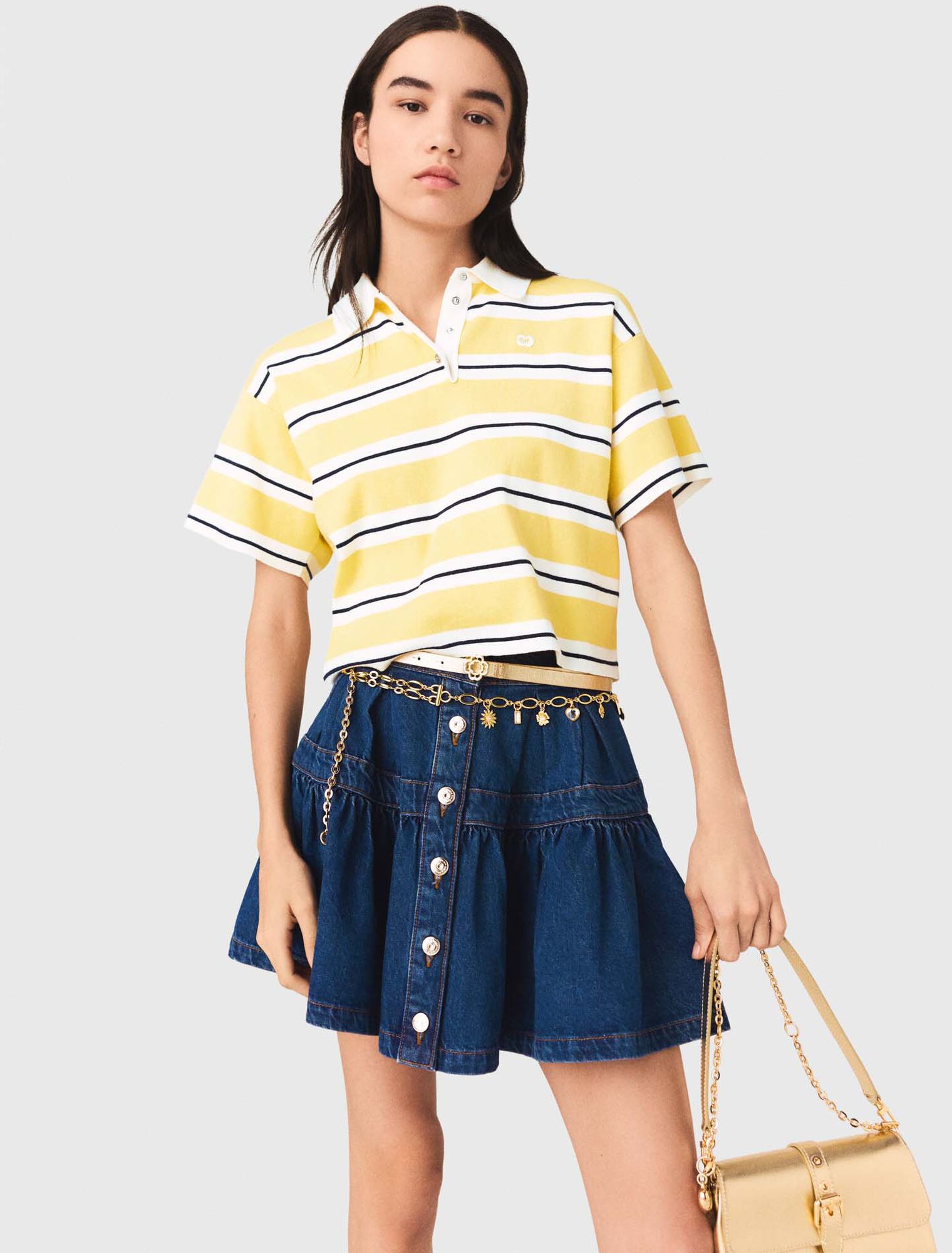 Striped short-sleeve polo