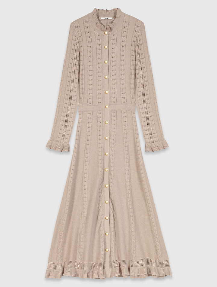 Textured knit maxi dress