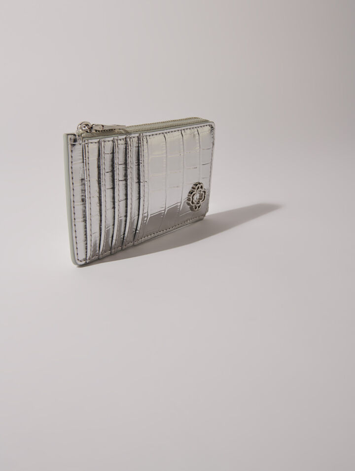 Mock croc leather cardholder