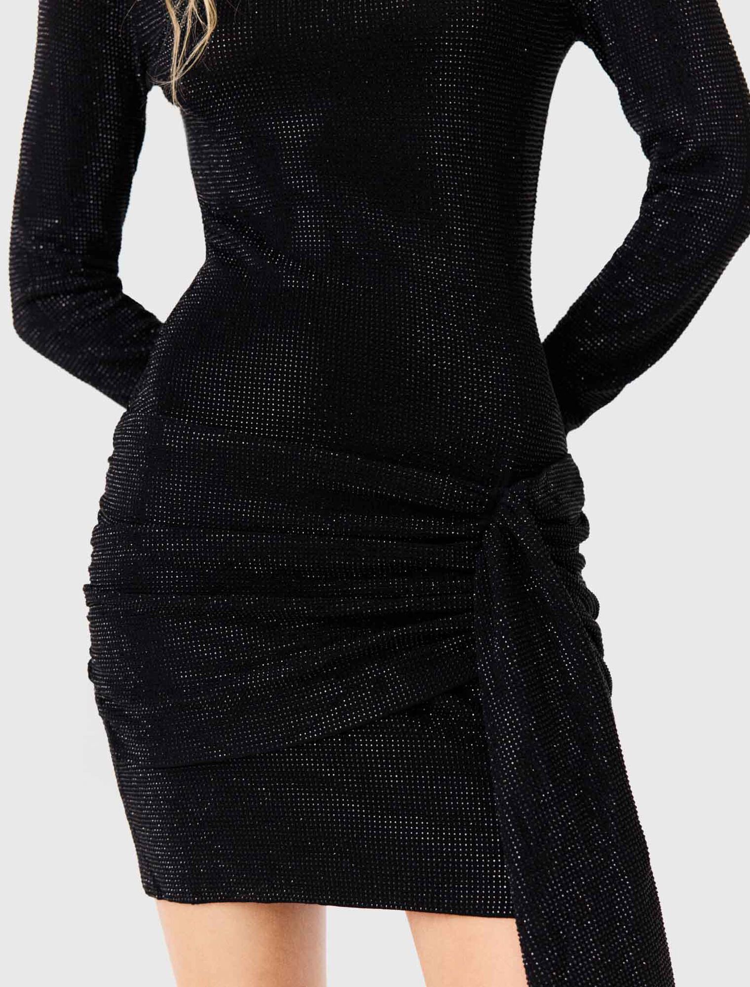Short rhinestone dress with bow