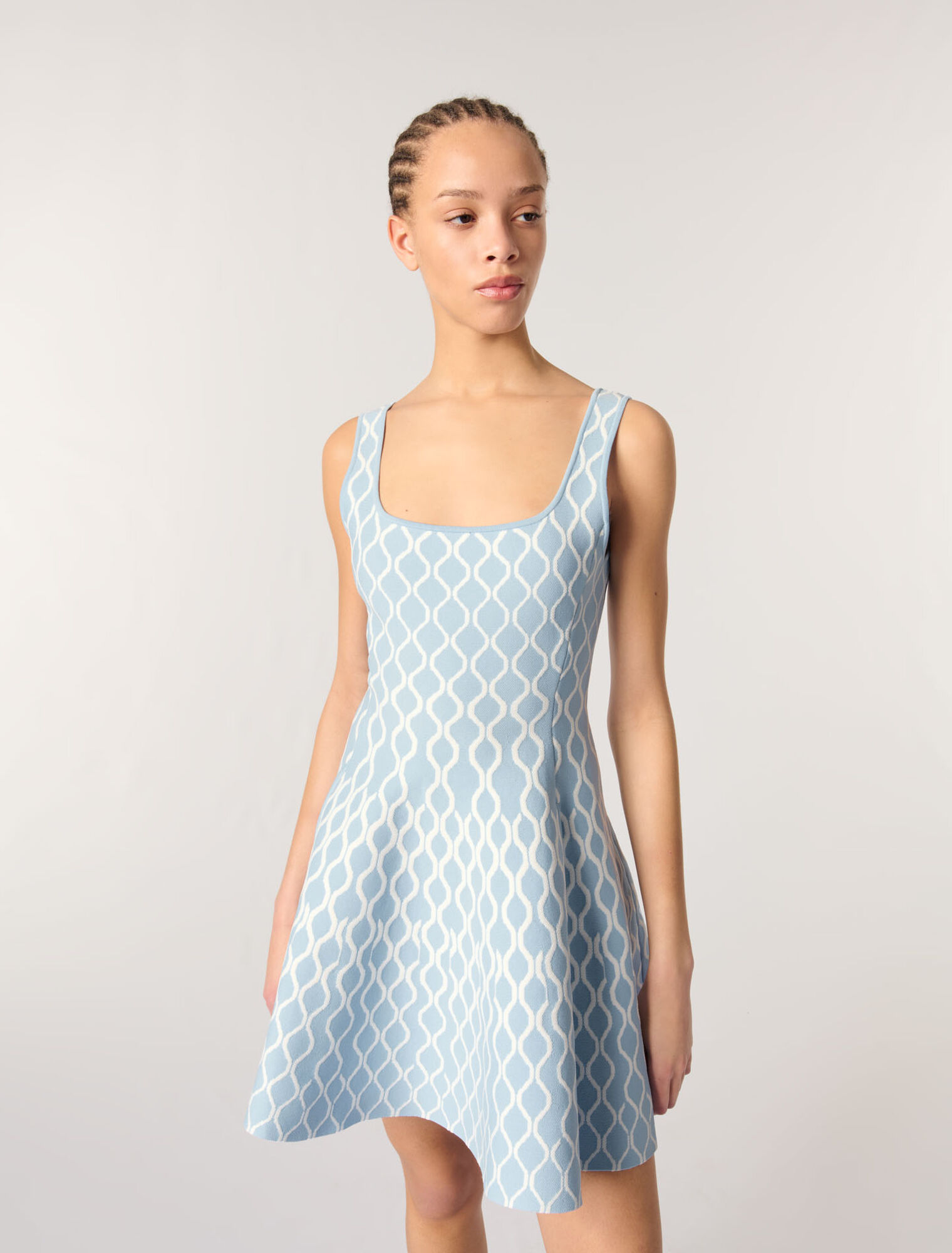 Jacquard knit short dress