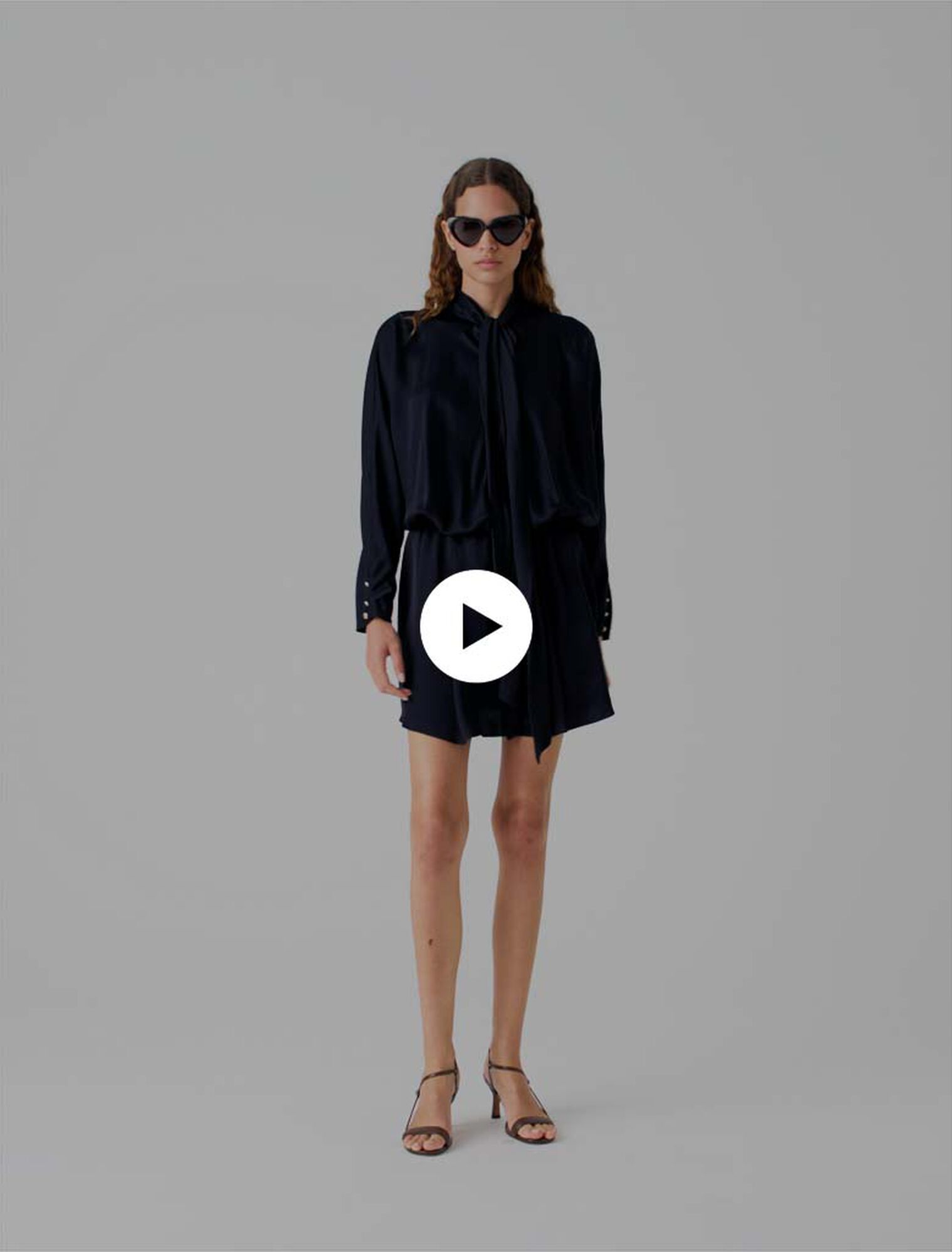 Short draped satin dress