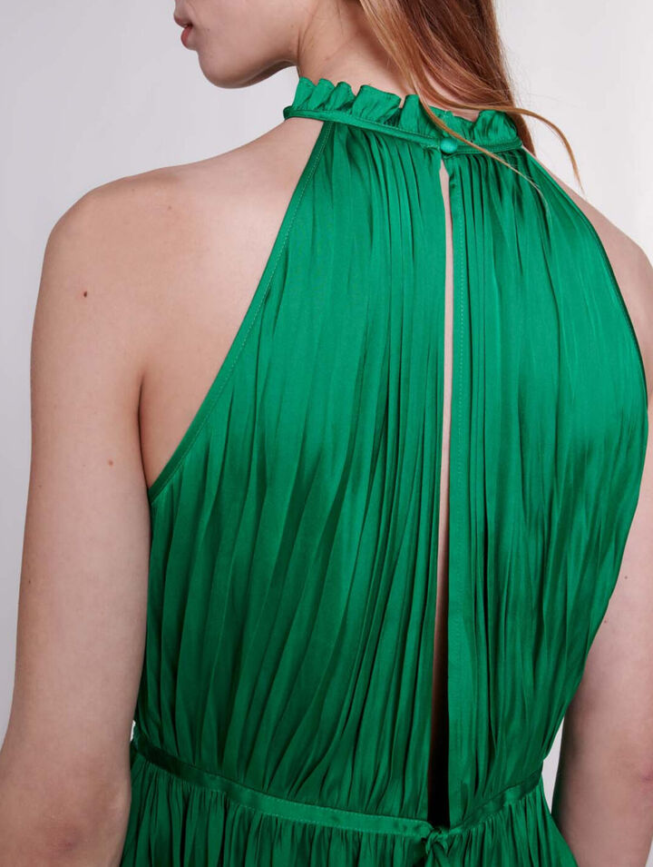 Pleated satin top