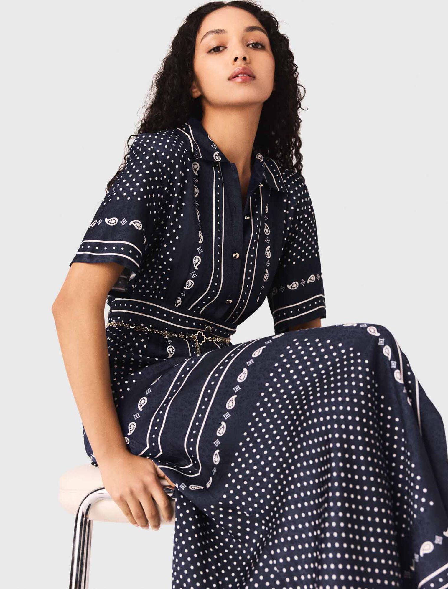 Flowy patterned maxi dress