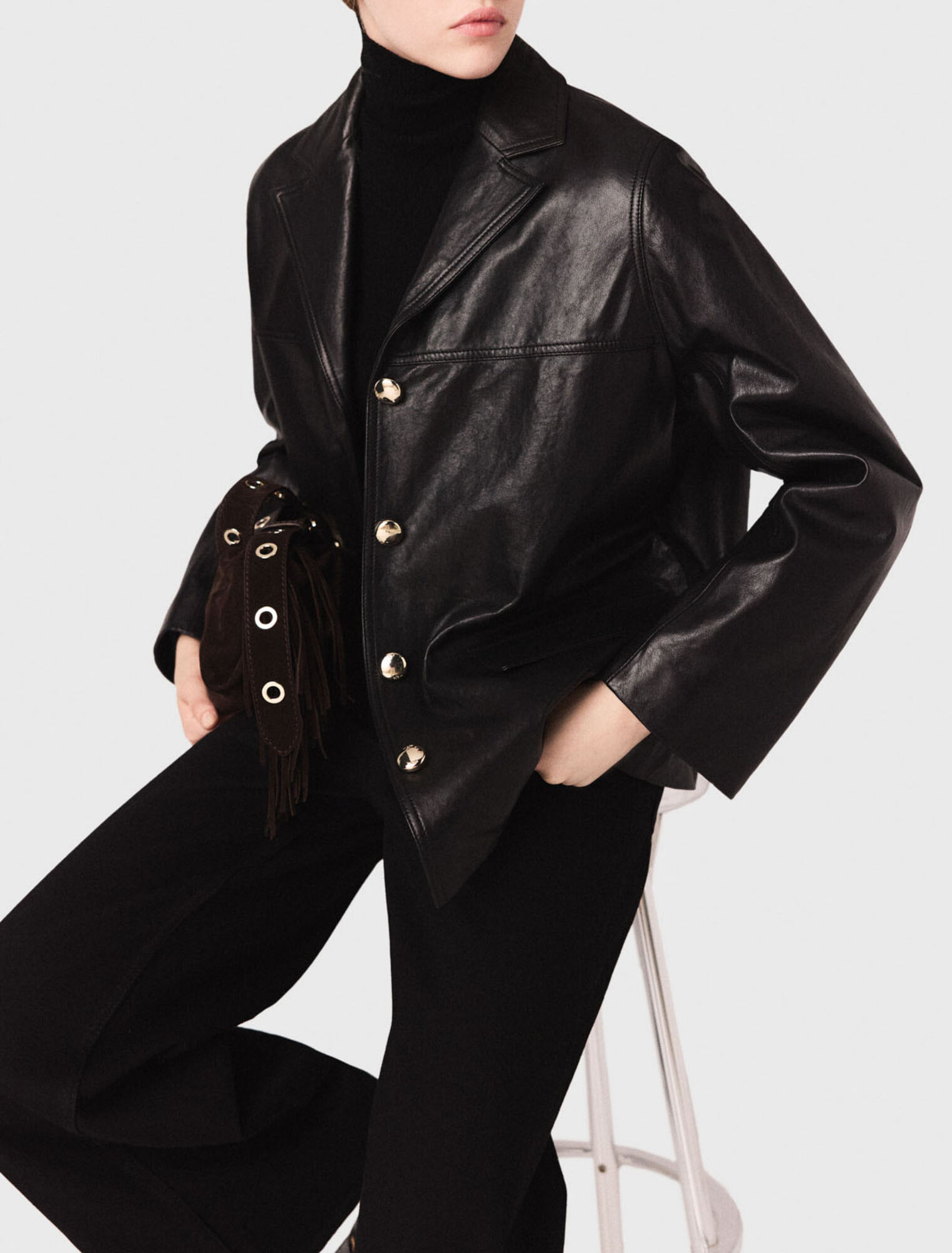 Quilted leather jacket