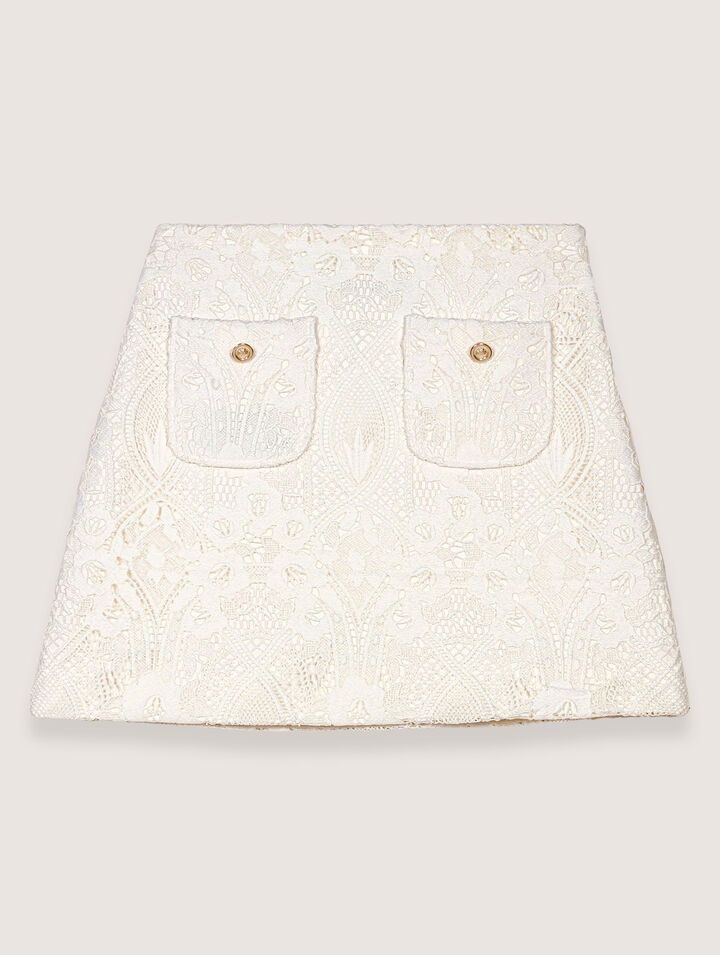 Short guipure skirt