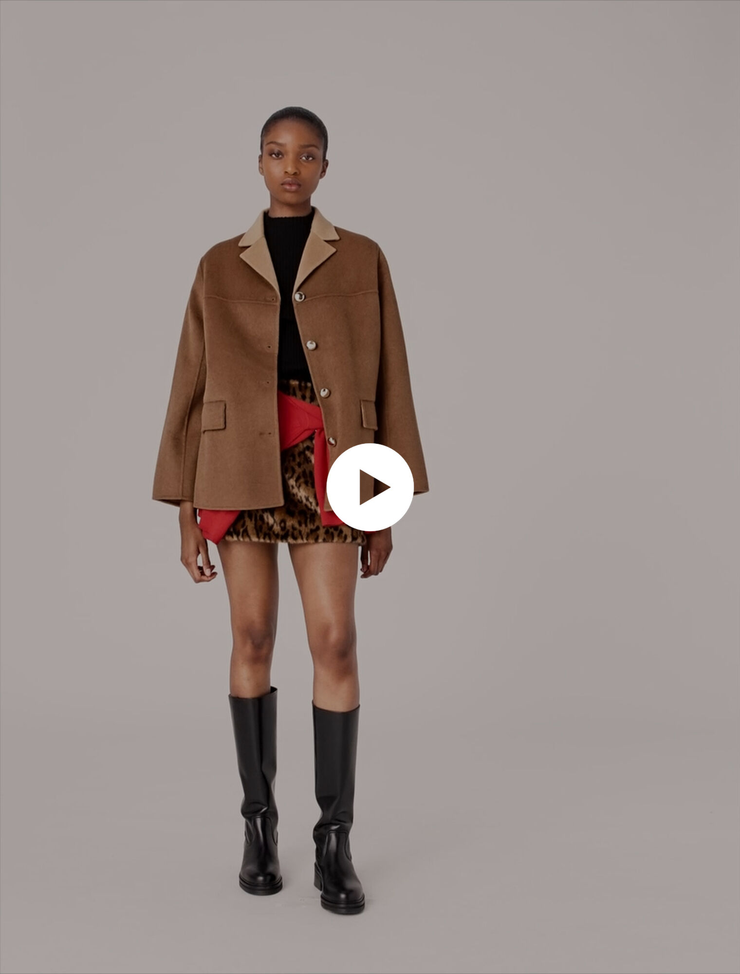 Double-faced mid-length coat