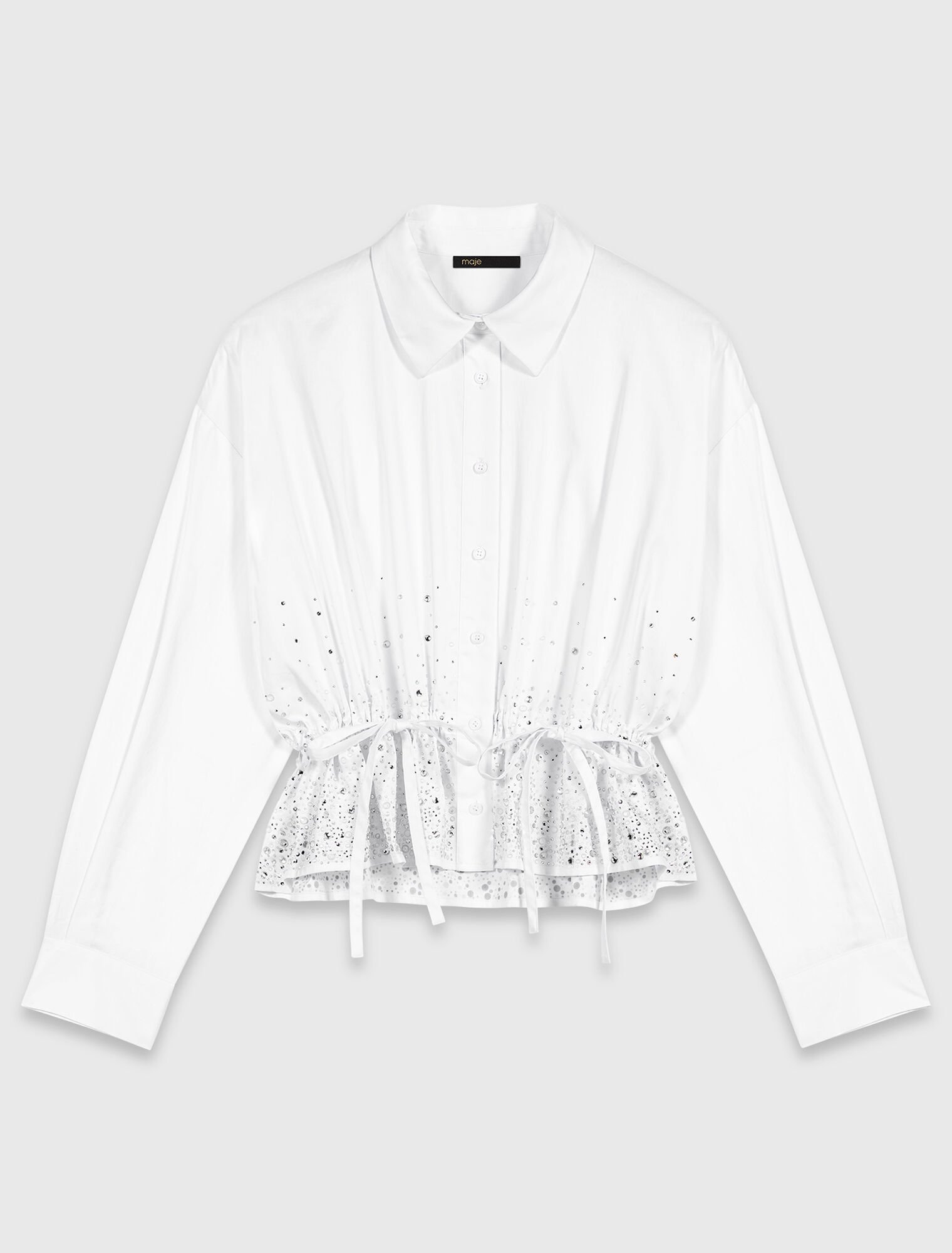 Cotton shirt with rhinestones
