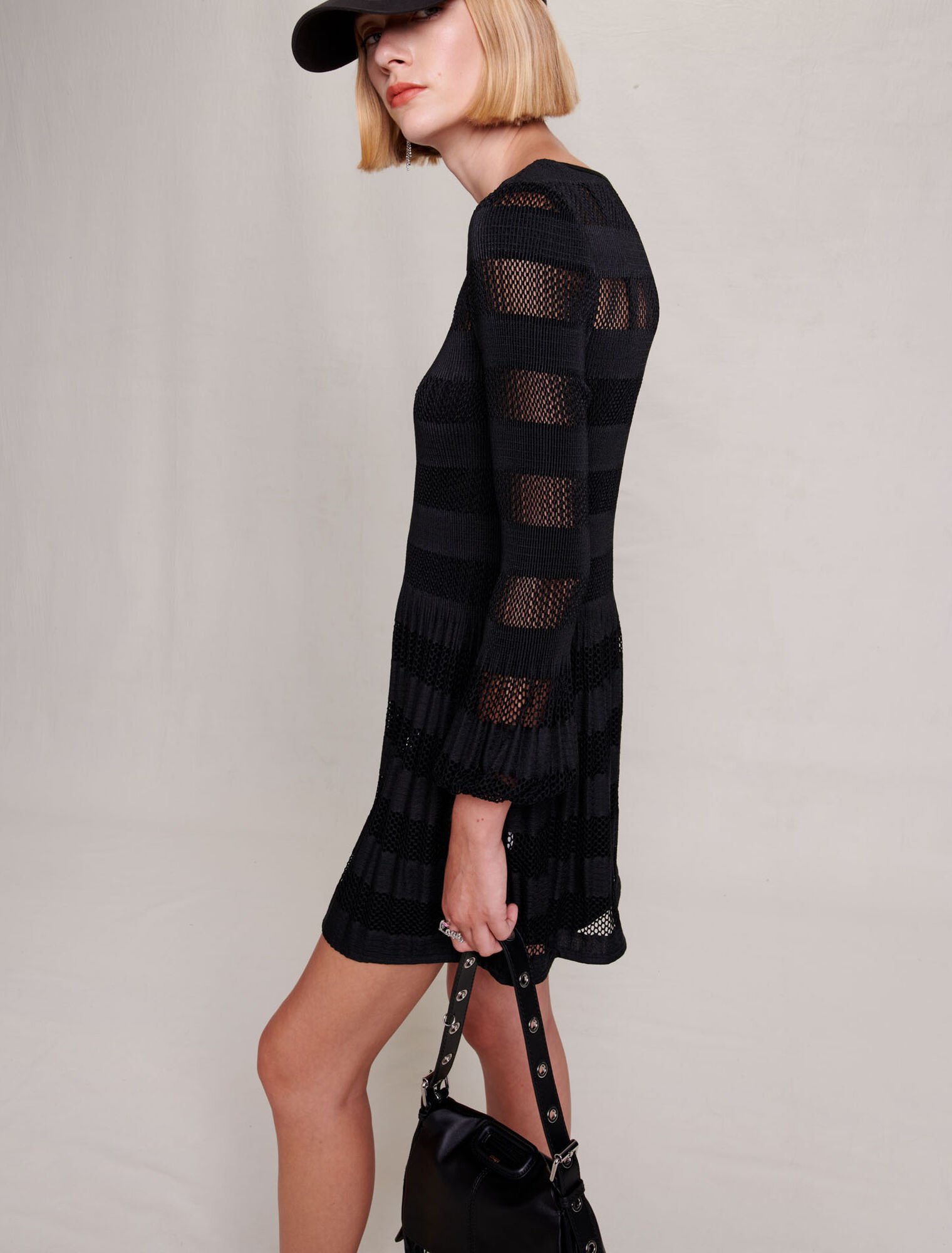 Short openwork knit dress