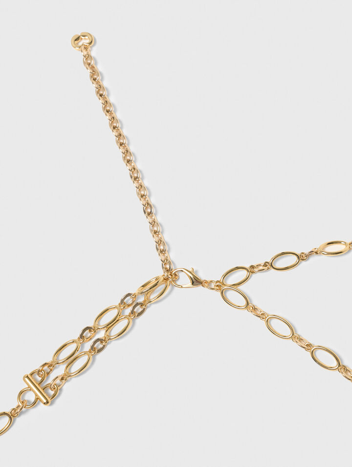 Double chain belt with charms