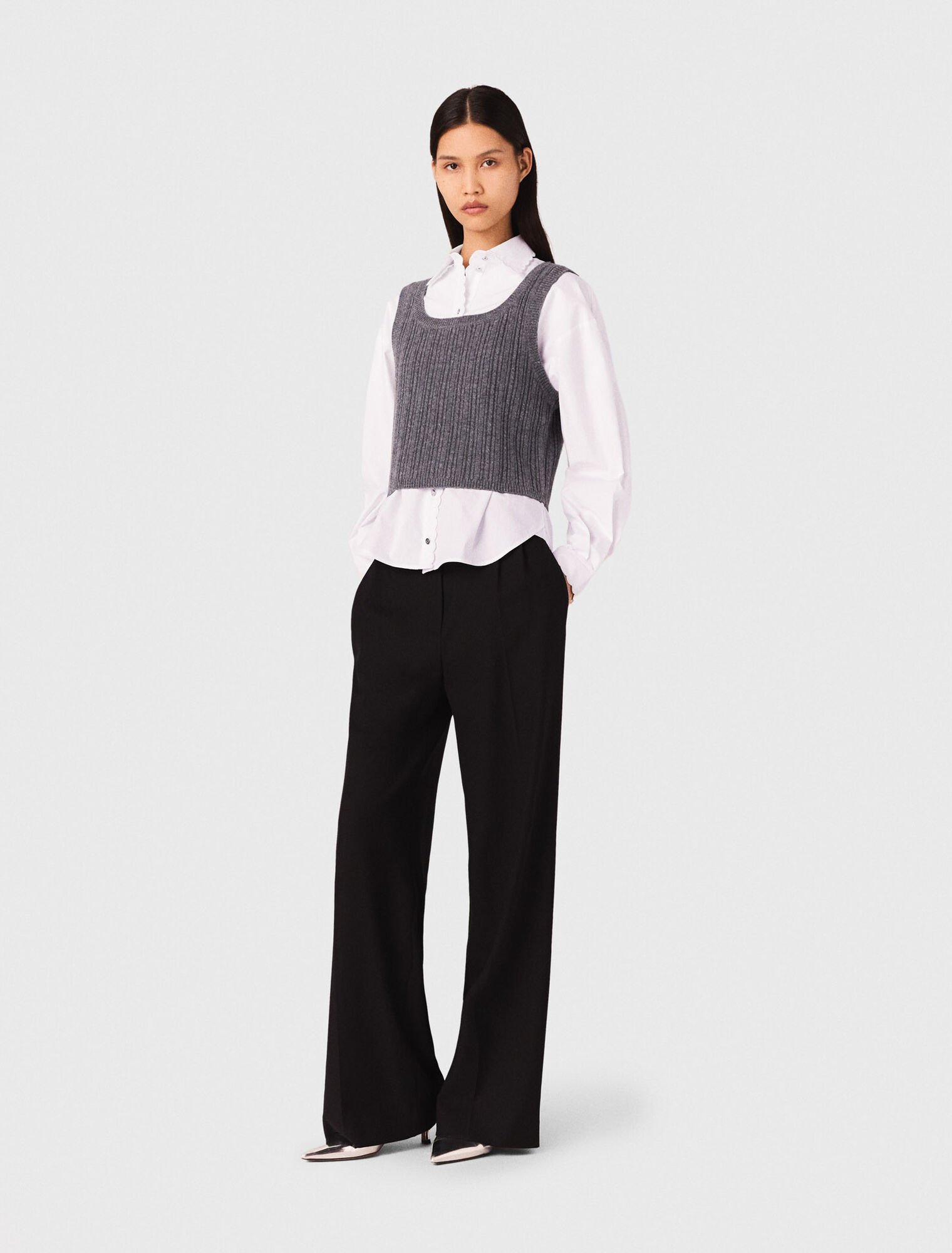 Wide-leg suit trousers
