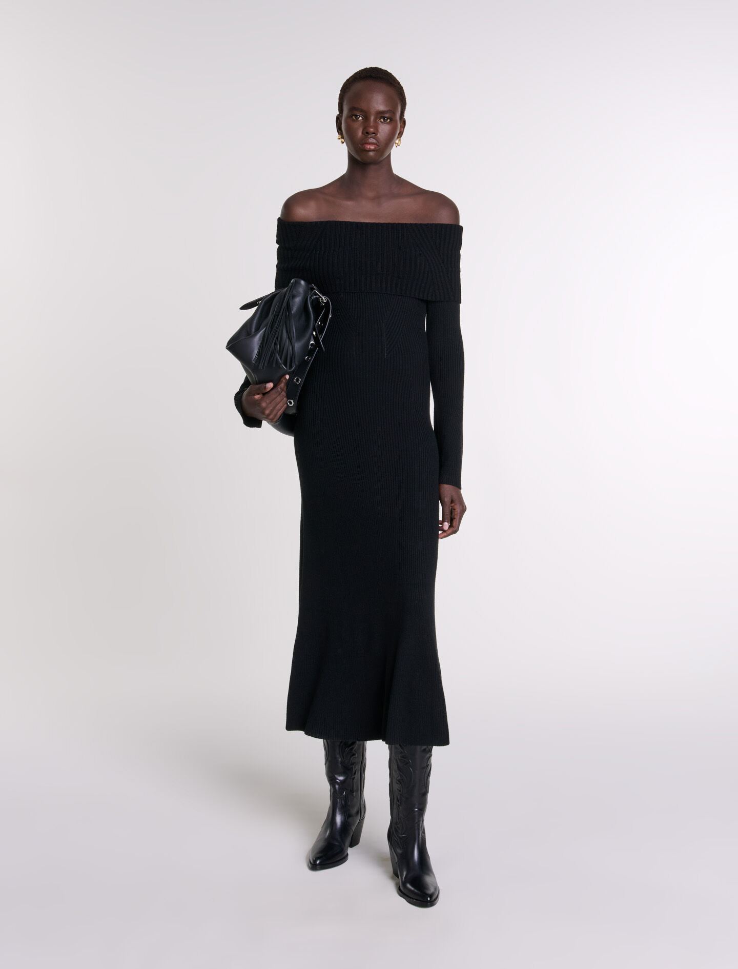 Maje dress with layered effect clearance