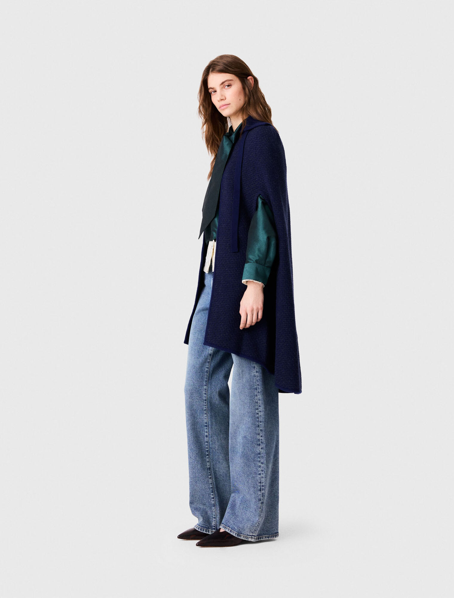 Longline cape cardigan