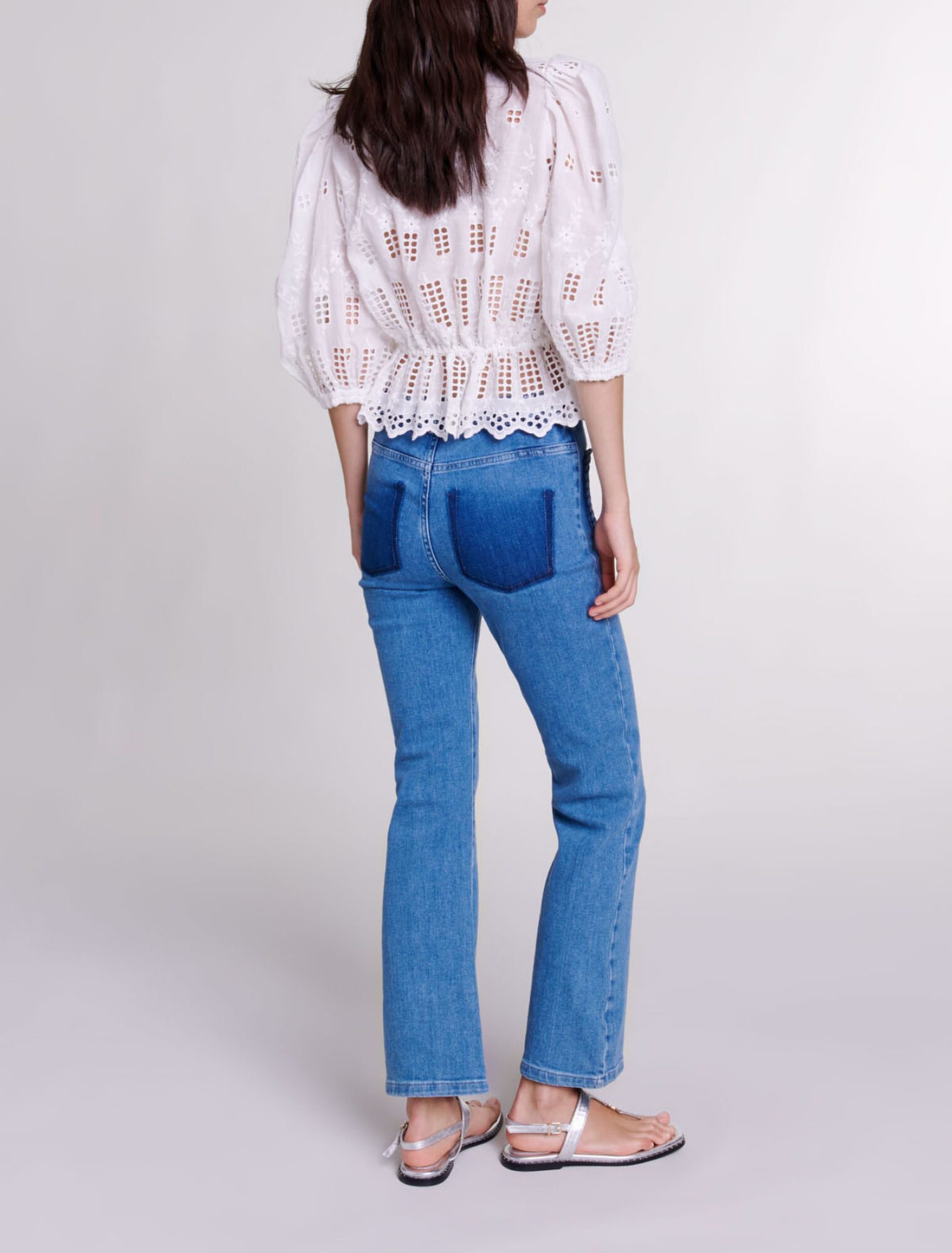 Jeans con detalles trenzados