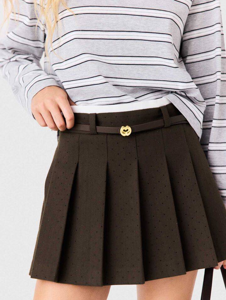 Rhinestone tailored skort