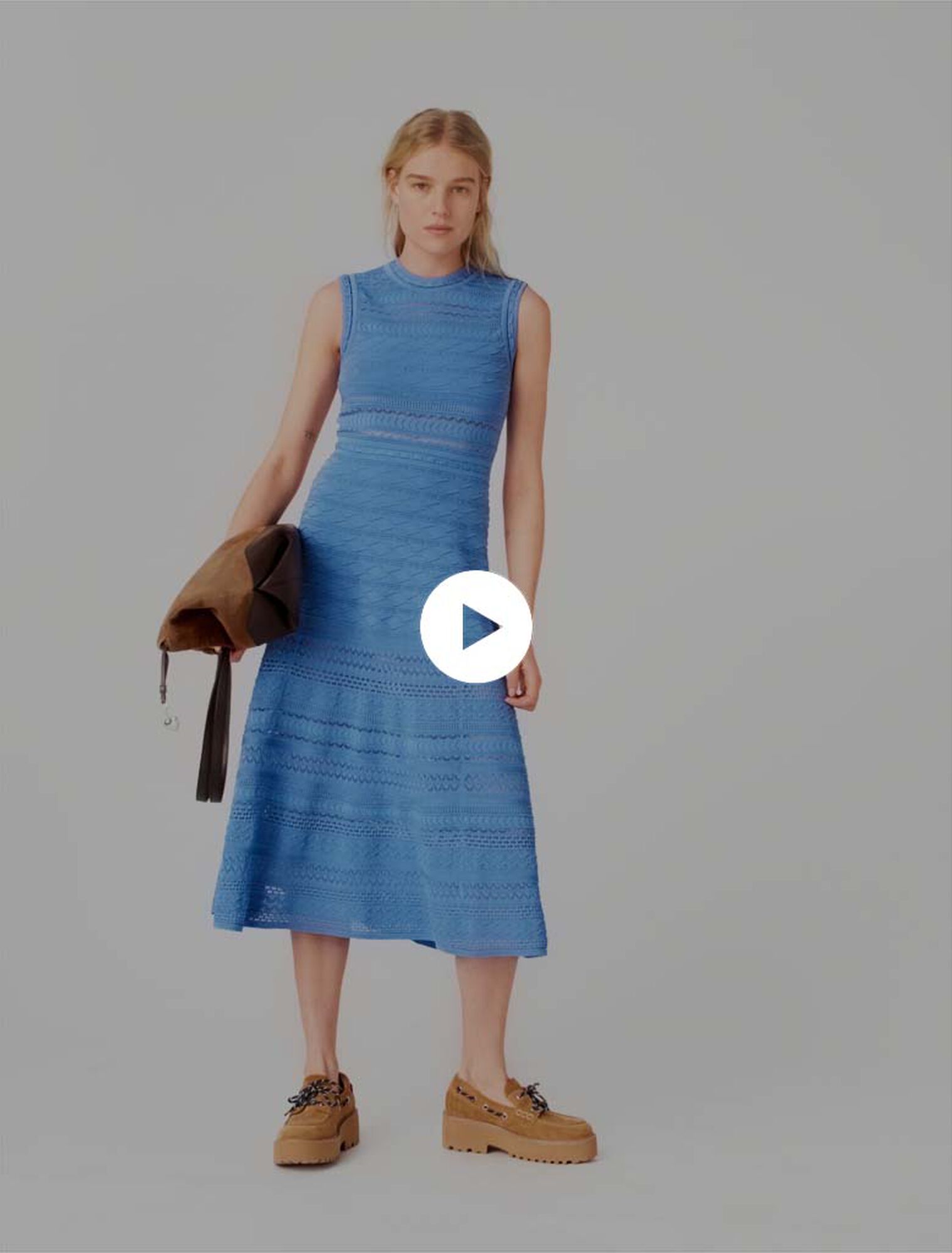 Pointelle knit maxi dress