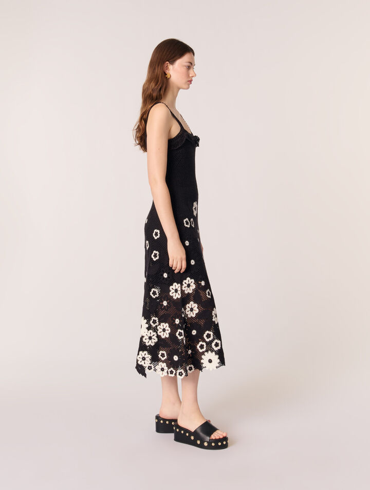 Floral crochet maxi dress