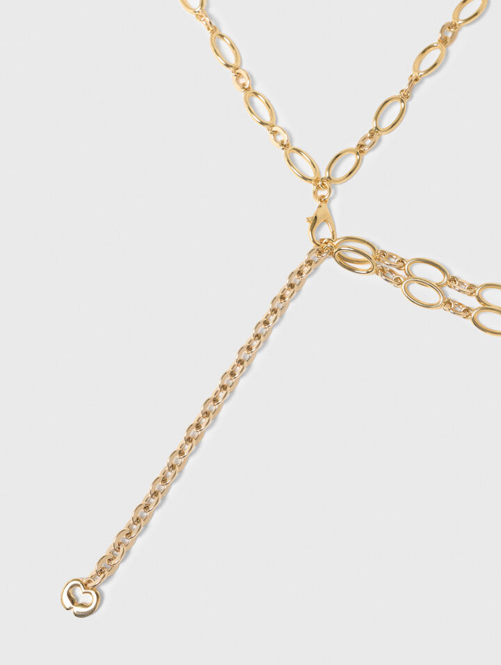 Double chain belt with charms