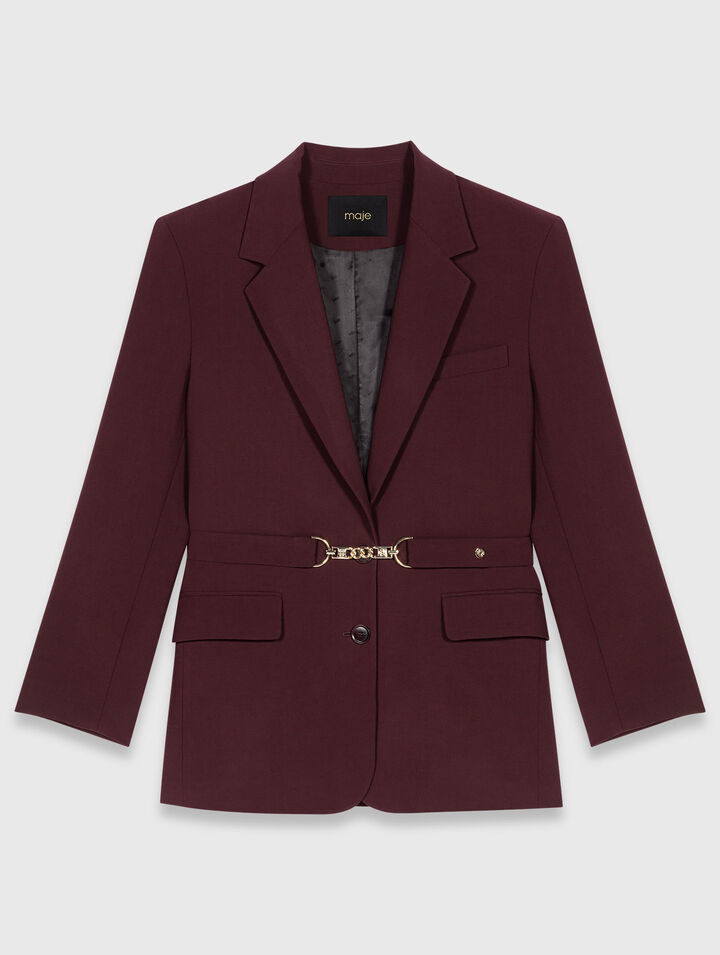 Belted suit jacket