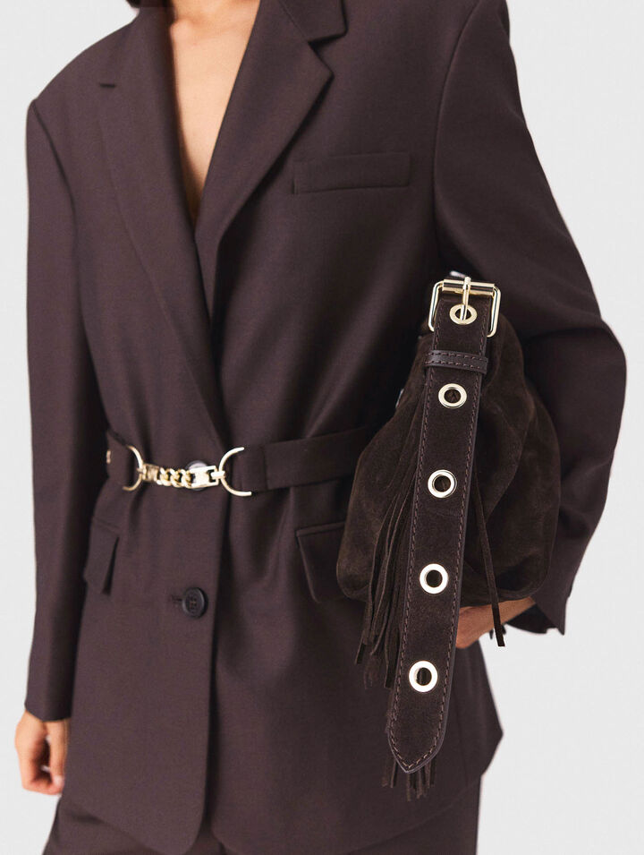 Belted suit jacket