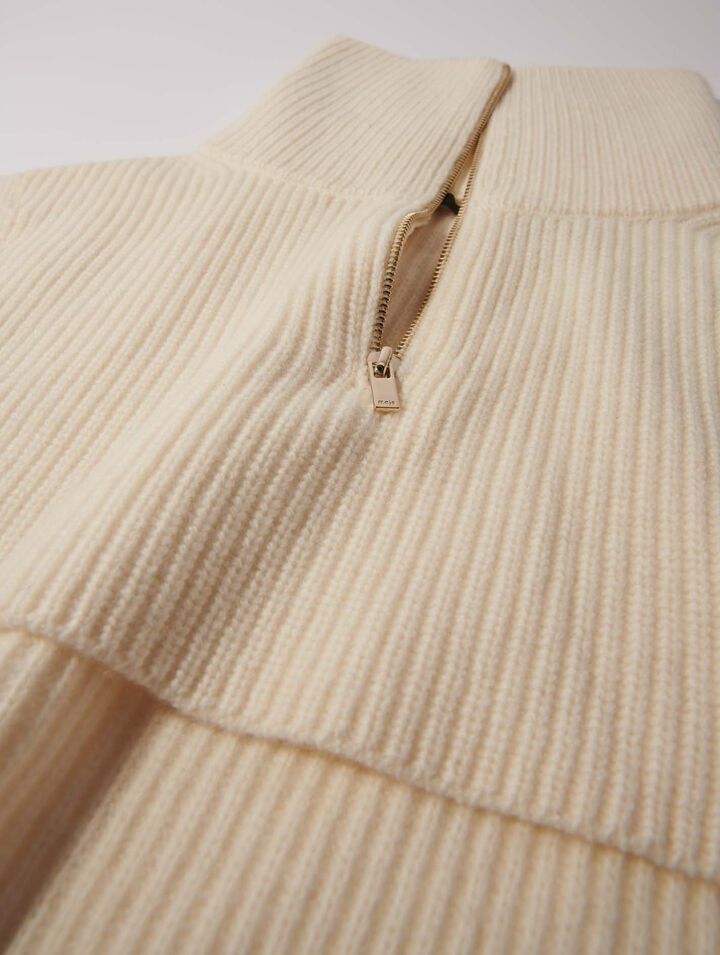 Cashmere/wool zip-up neck warmer